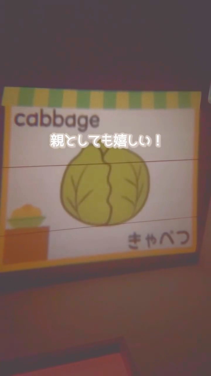 天井に映った英単語の知育コンテンツ