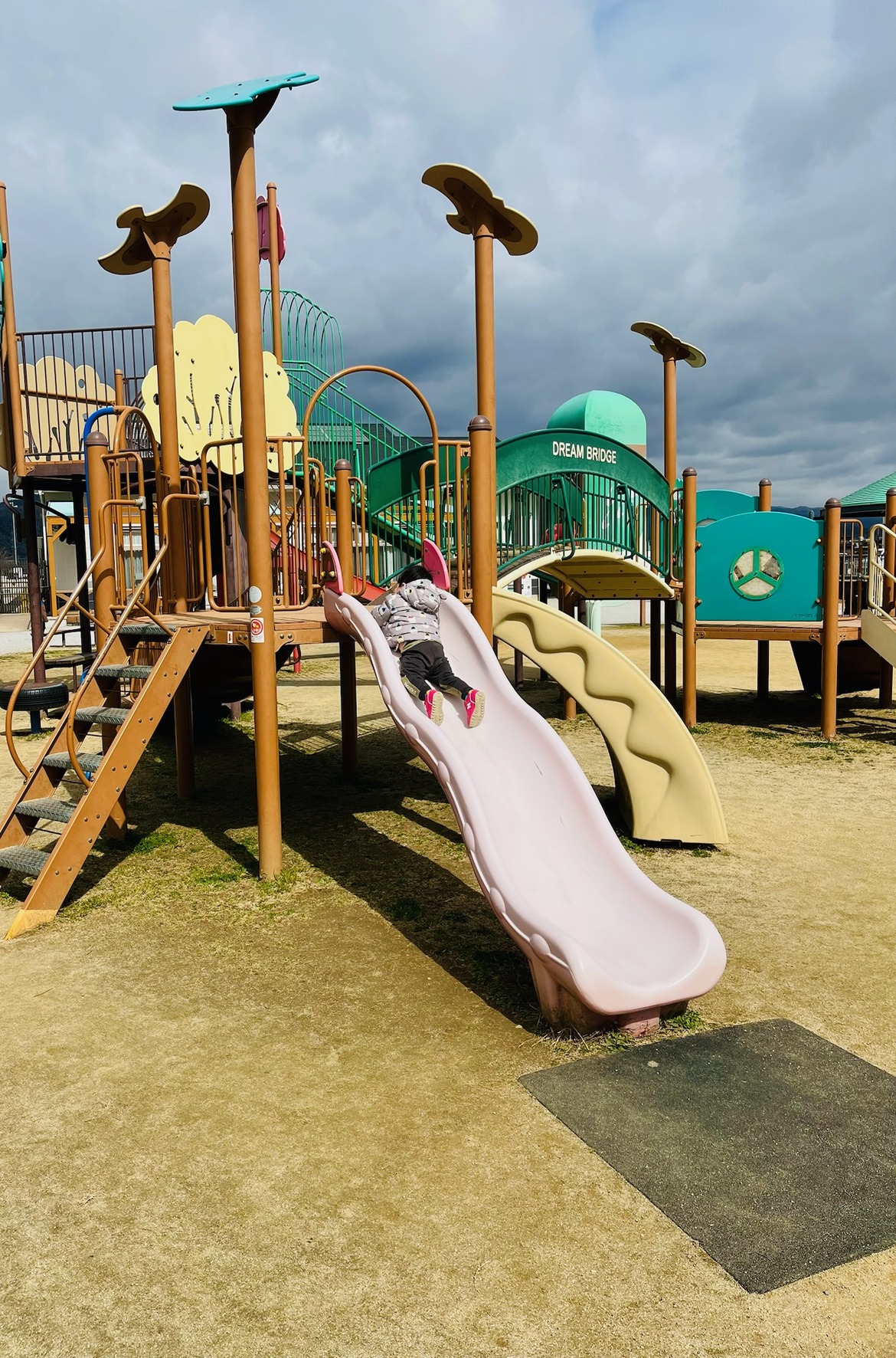 DREAM BRIDGEと書かれた小さい子向けの遊具