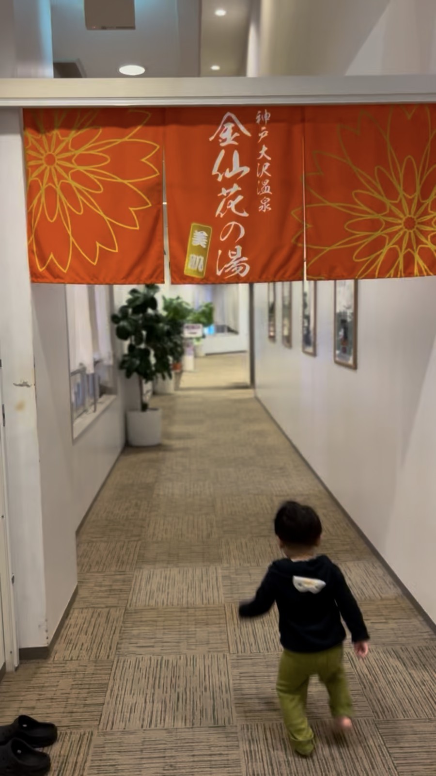 「神戸大沢温泉 金仙花の湯」の暖簾