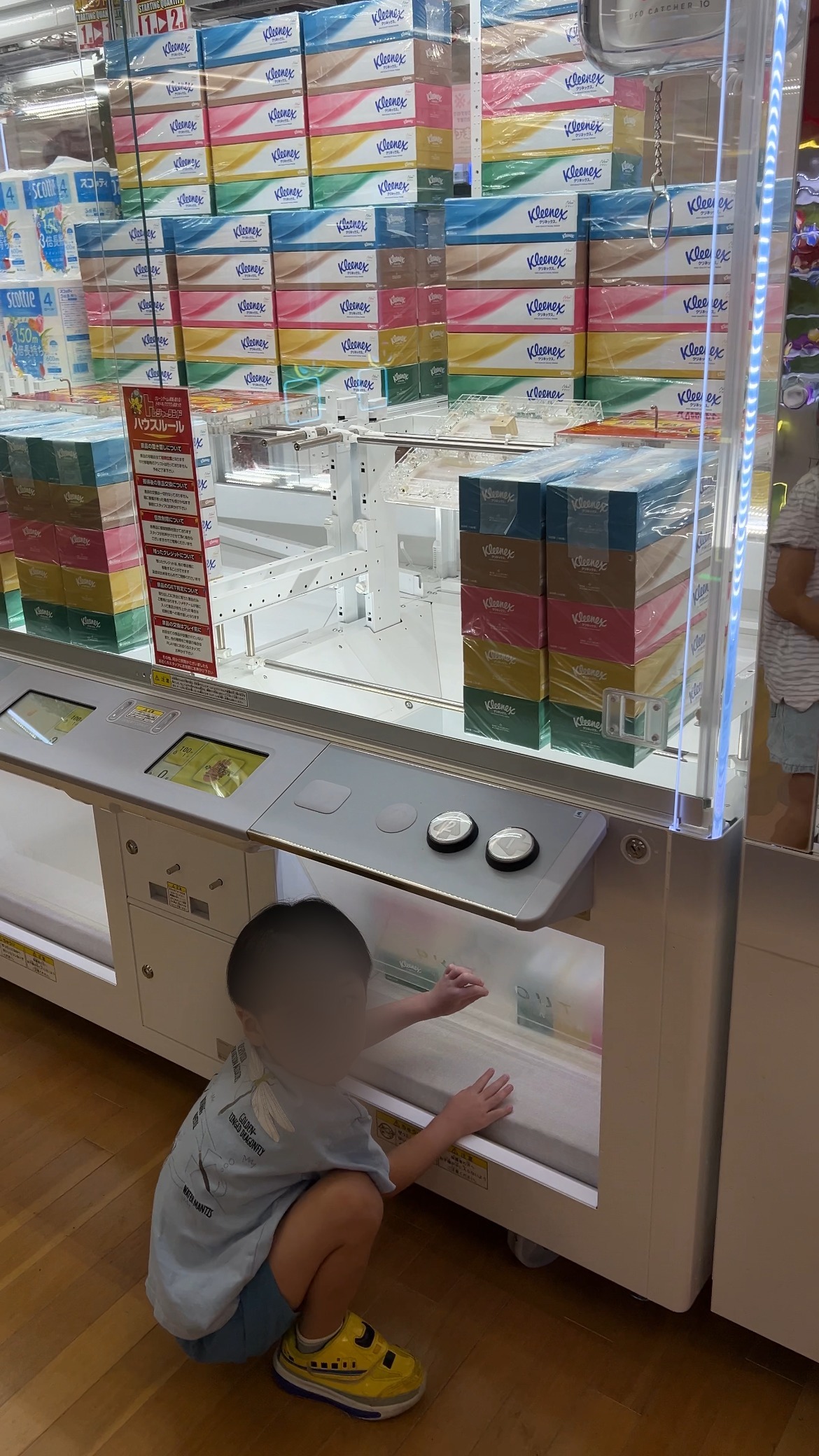 ティッシュ箱が景品のクレーンゲーム